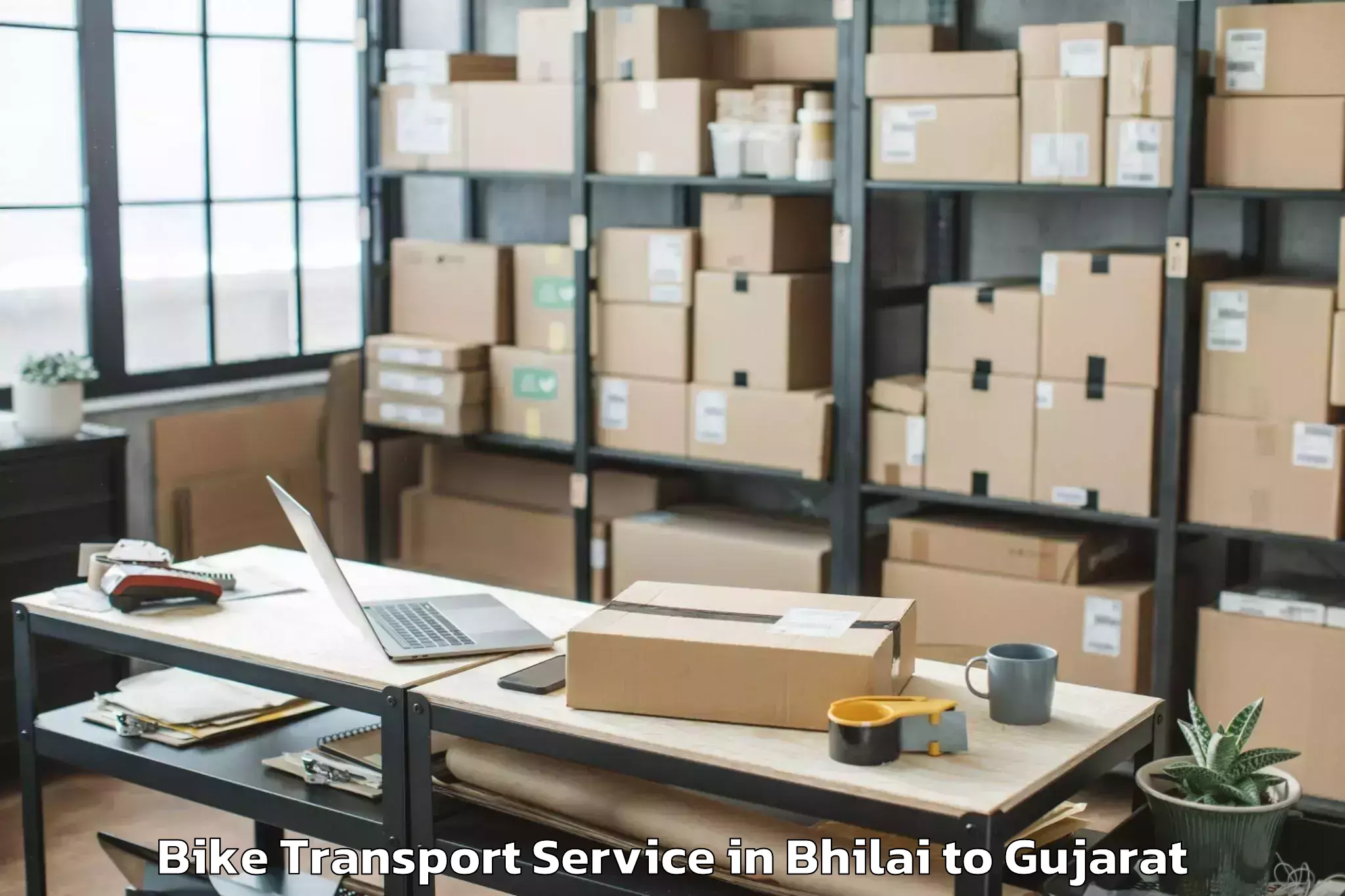 Quality Bhilai to Lodhika Bike Transport